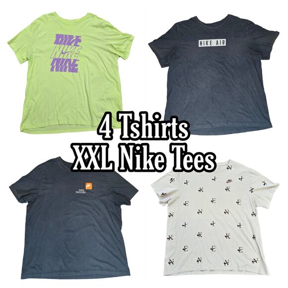 4 Nike Tshirts Size XXL Logo Swoosh Graphic Monogram Print Short Sleeves 2X - Picture 1 of 16